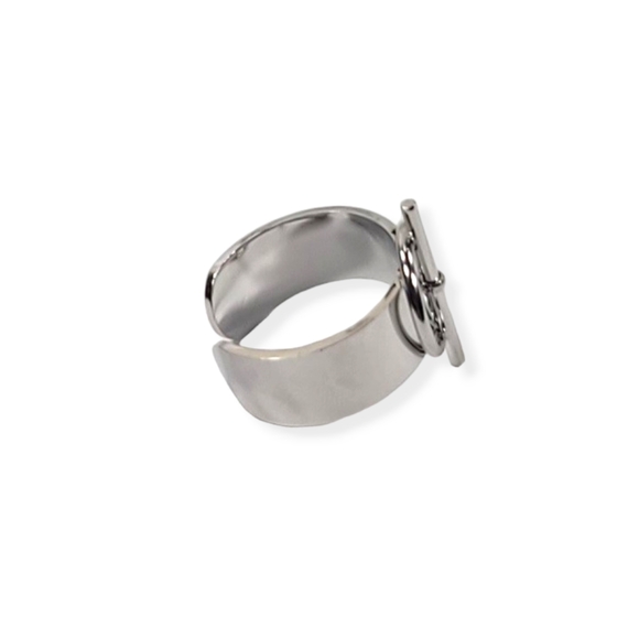 New! Stainless Steel Ring For Women Silver Color Wide Rings. One size - Picture 3 of 4